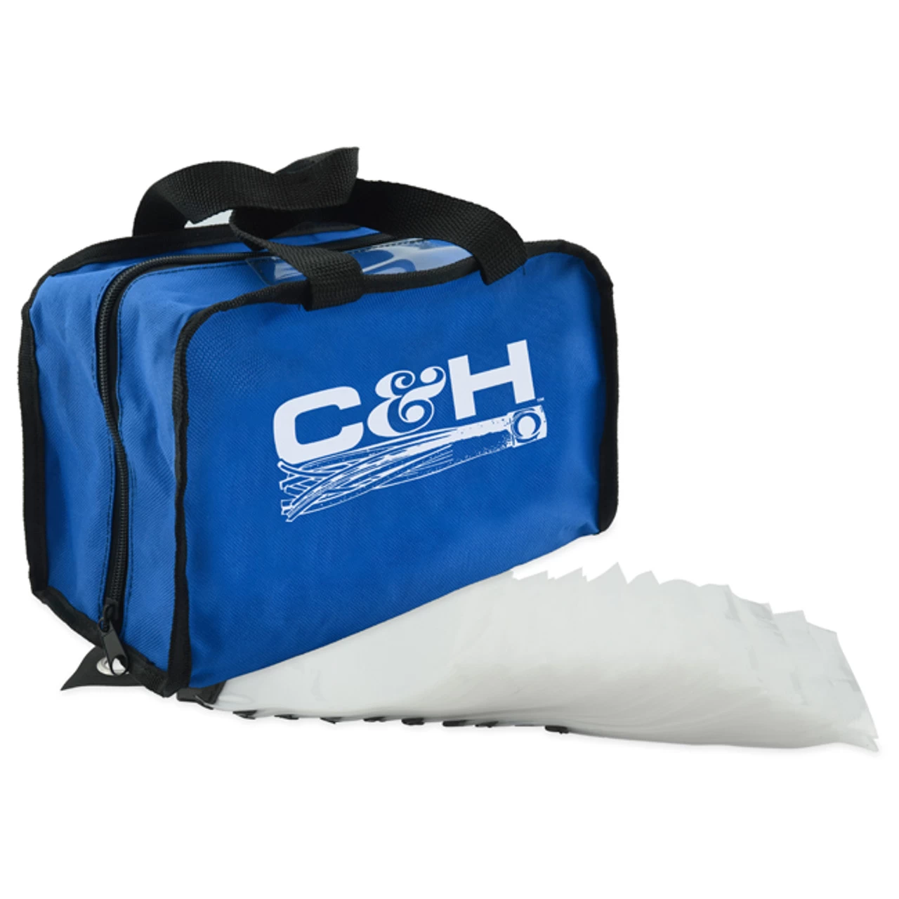 C&H Lures - King Rig Bag With 50 Rig Bags Inside, Blue