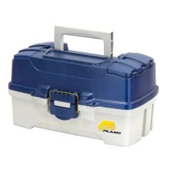 Plano 2 Tray Tackle Box W/ Dual Top Access Blue Metallic/Off White - PMC620206