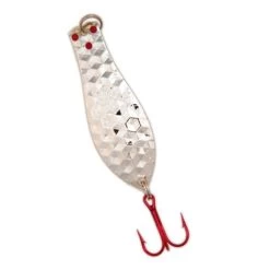 Yellow Bird - Premium Doctor Spoon With Red LazerSharp Hooks In (PM501) Hex Hammered Nickel - 3.75" 5/8oz
